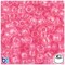 BeadTin Pink Transparent 9mm Barrel Plastic Pony Beads (500pcs)